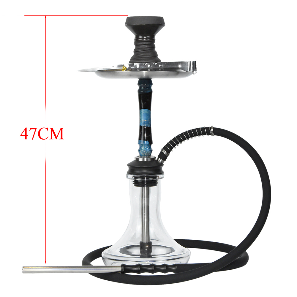 New design Wholesale wooden stem with resin shisha smoking stainless steel luxury glass shisha hookah