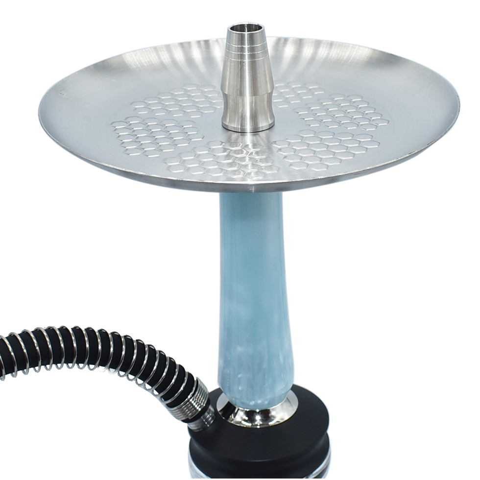 New design Wholesale wooden stem with resin shisha smoking stainless steel luxury glass shisha hookah