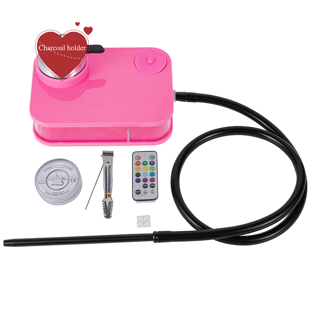 Wholesale cheap portable acrylic hookah book travel shisha box square shape hookah book with LED light