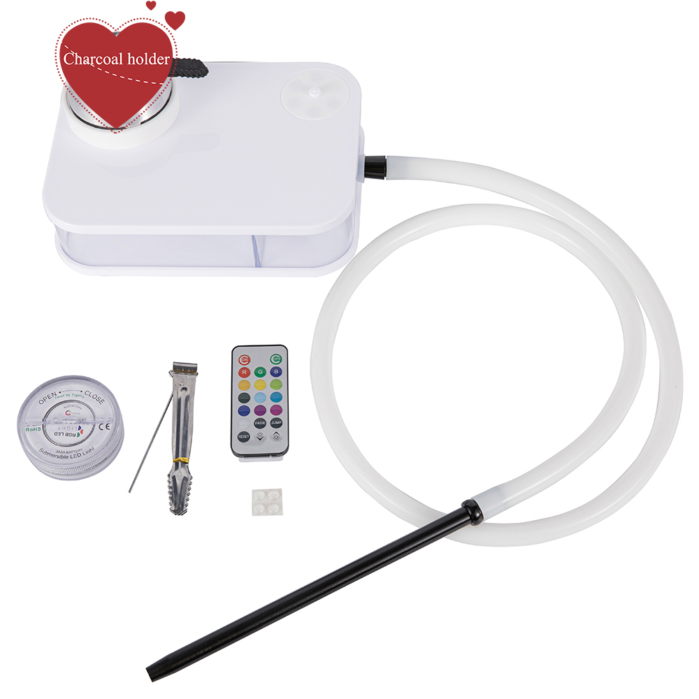 Wholesale cheap portable acrylic hookah book travel shisha box square shape hookah book with LED light