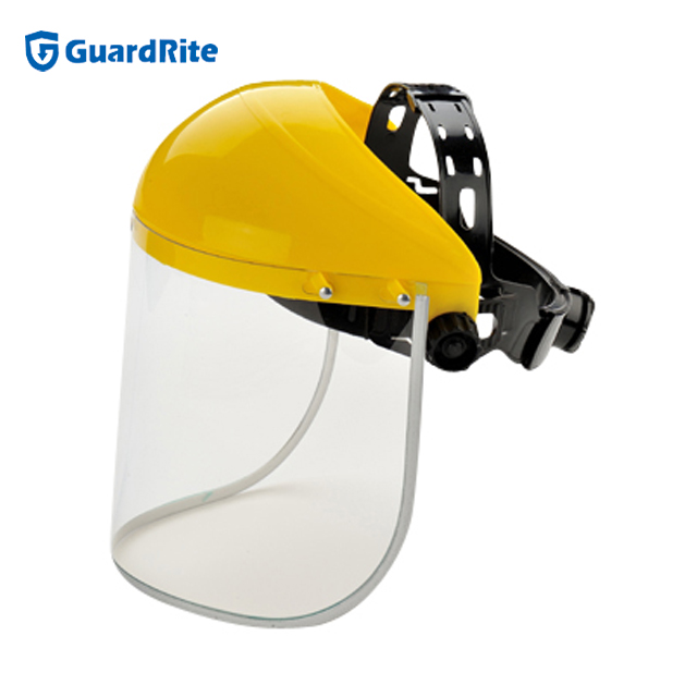 head-mounted protective mask replaceable visor PC industrial clear safety face shield mask with clear visor