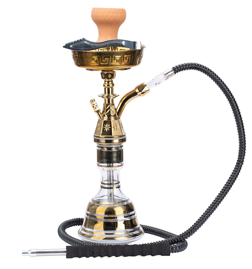 New design Wholesale wooden stem with resin shisha smoking stainless steel luxury glass shisha hookah