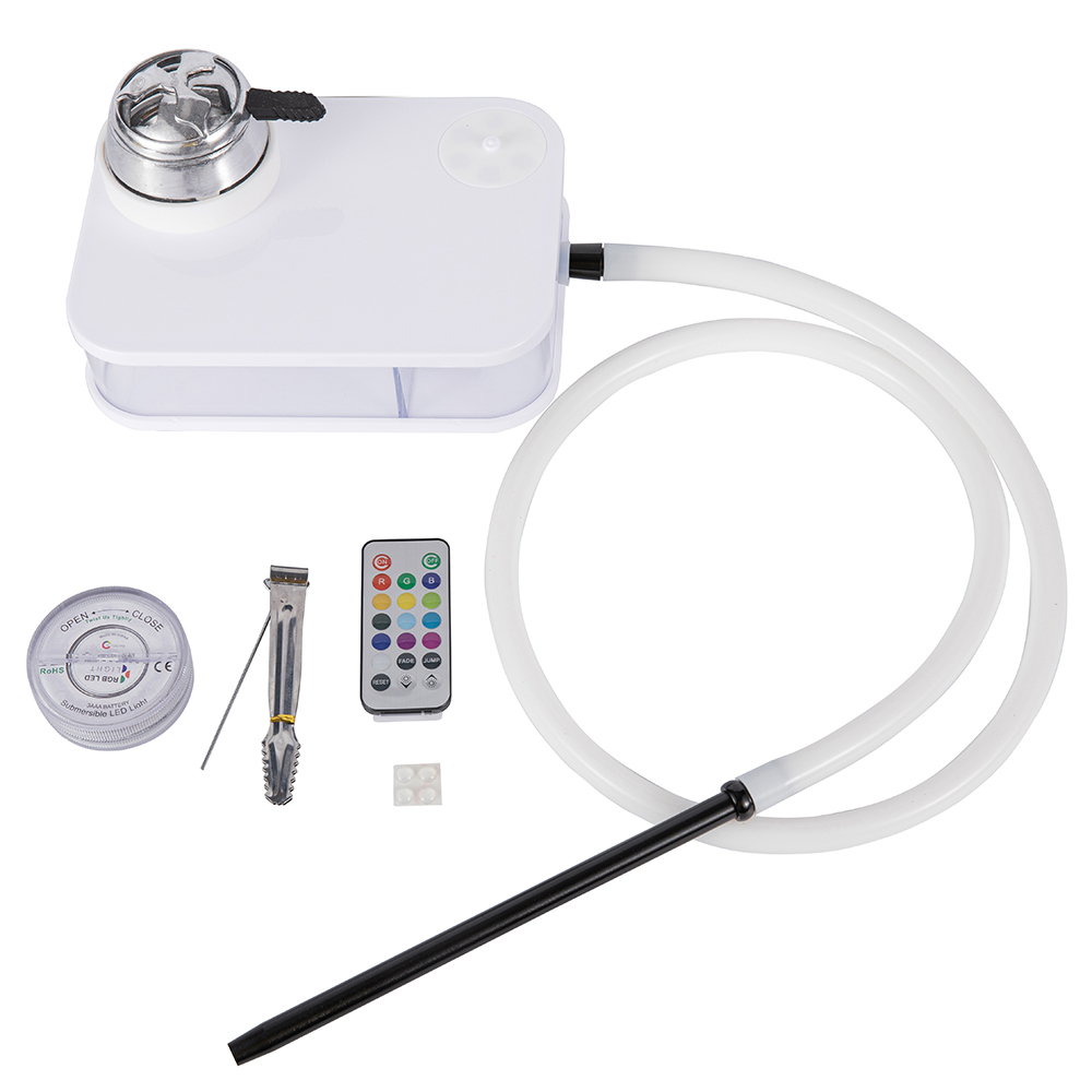 Wholesale cheap portable acrylic hookah book travel shisha box square shape hookah book with LED light