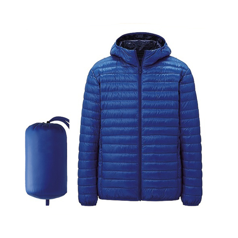 Foldable lightweight hooded down jacket